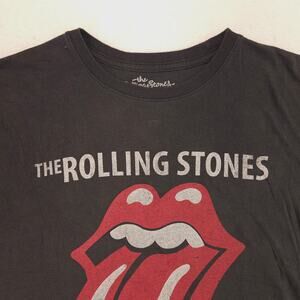 Rolling Stones 1975 US Tour Band Graphic T Shirt Womens Size Medium M Black